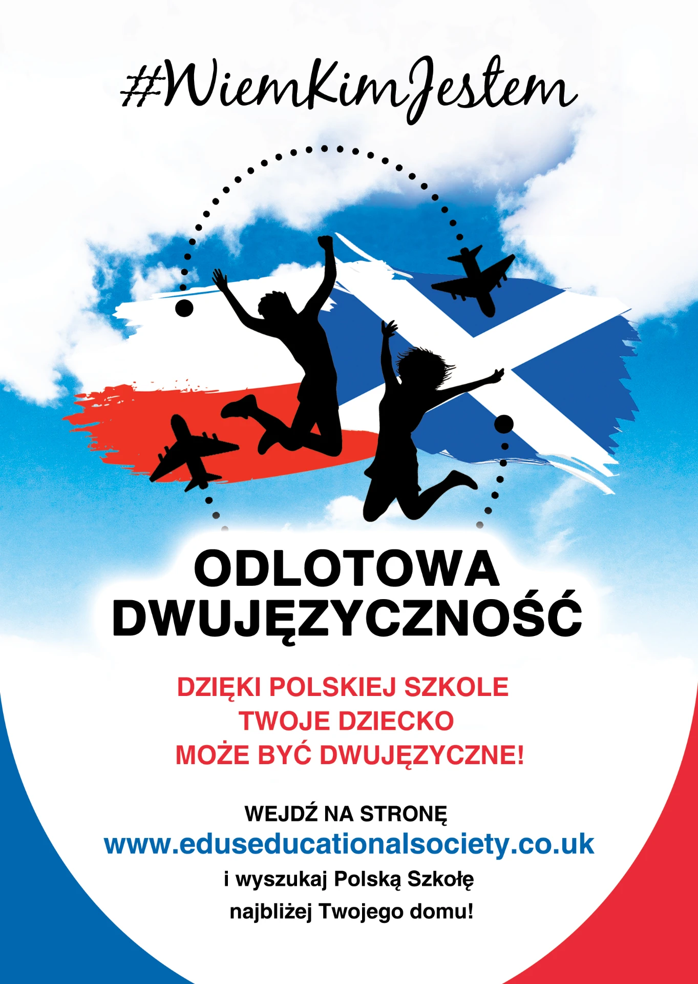 Ulotka kampanii #WiemKimJestem — Odlotowa dwujęzyczność